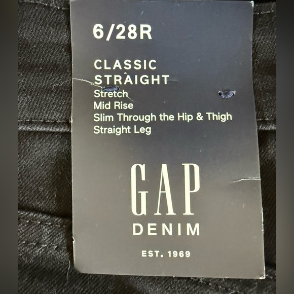 NWT GAP Black Classic Straight - 6/28R - Picture 6 of 8